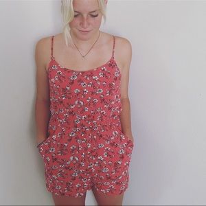 Adorable floral red romper